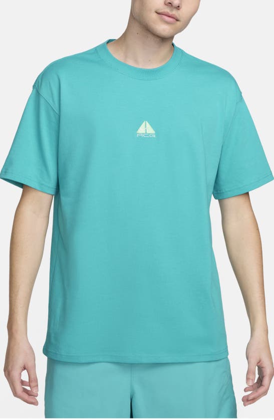 Shop Nike All Conditions Gear Lung Embroidered T-shirt In Dusty Cactus