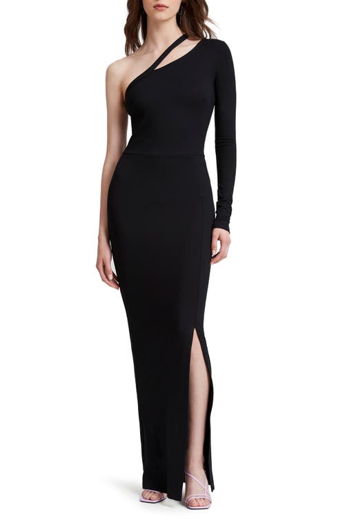 Marcella Lydia One-Shoulder Gown Black at Nordstrom,