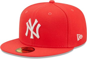 Men's New Era Red York Yankees Lava Highlighter Logo 59FIFTY Fitted Hat