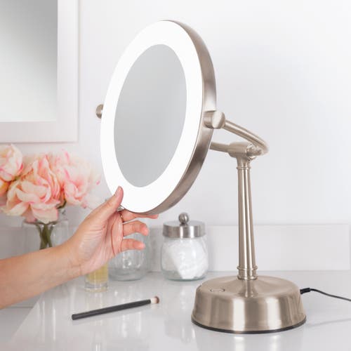 Zadro Lexington Lighted Makeup Mirror With 10x/1x Magnification In Rose Gold