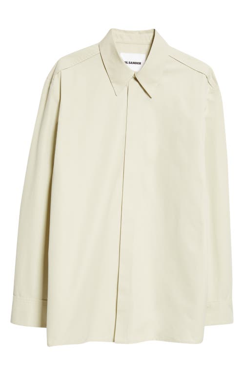 Shop Jil Sander Cotton Poplin Button-up Shirt In Lemon Green