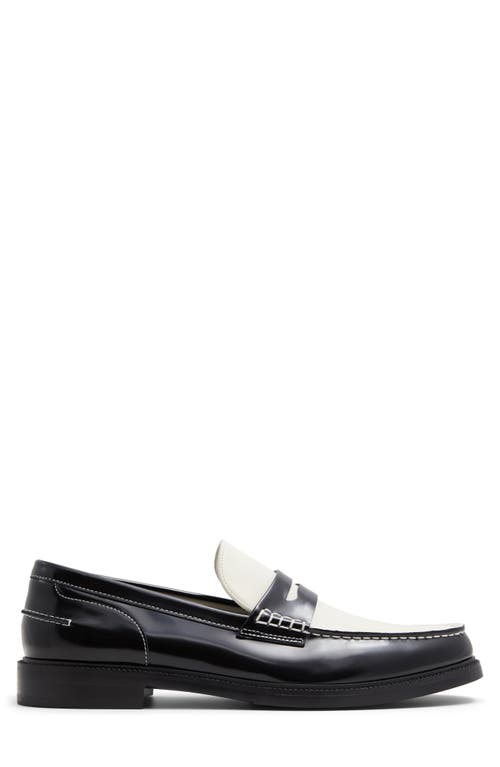 Aldo Kieran Penny Loafer In Black/white