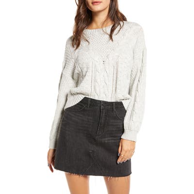 Plus Size Bp. X Claudia Sulewski Cable Sweater, Size - Grey