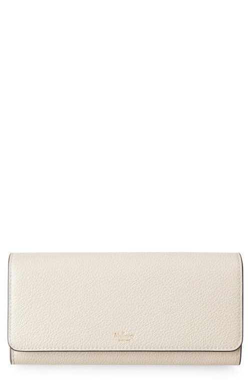 Mulberry Leather Continental Wallet in Chalk