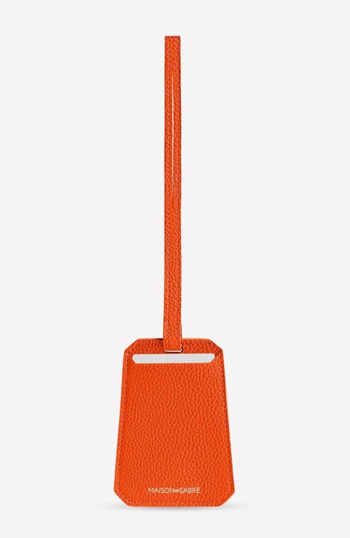 Shop Maison De Sabre Maison De Sabré Leather Luggage Tag In Manhattan Orange