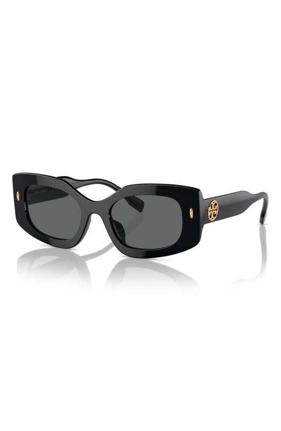 Tory Burch Women's 0ty7202u 50mm Rectangular Sunglasses In Black