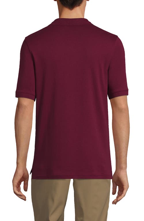 Shop Lands' End School Uniform  Long Sleeve Interlock Polo Shirt In Burgundy