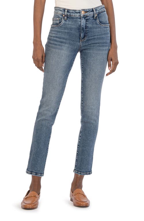 KUT from the Kloth Reese Fab Ab High Waist Ankle Slim Straight Leg Jeans in Agile