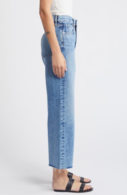 Slvrlake Grace Raw Hem High Waist Crop Wide Leg Jeans In Lightning Strikes