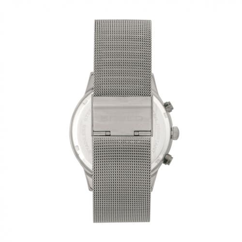 Breed Espinosa Chronograph Mesh-bracelet Watch W/ Date In Silver/gunmetal