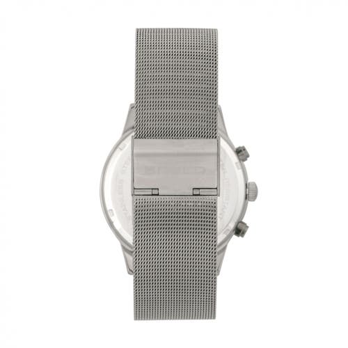 Shop Breed Espinosa Chronograph Mesh-bracelet Watch W/ Date In Silver/gunmetal