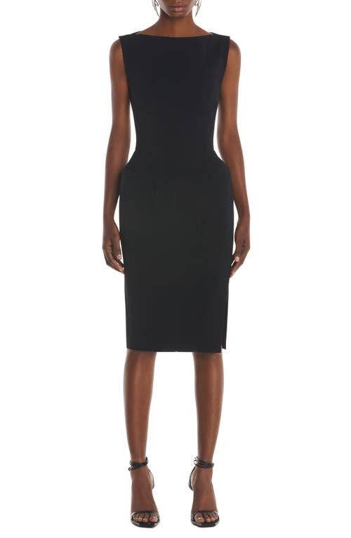 MUGLER Exaggerated Hip Sleeveless Sheath Dress in Black at Nordstrom, Size 2 Us