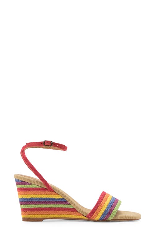 Shop Jeffrey Campbell On-board Rainbow Espadrille Wedge Sandal In Bright Multi