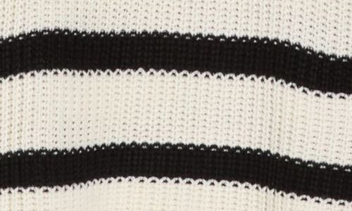 Sanctuary Sporty Stripe Half Zip Sweater In Scone With Black Stripe