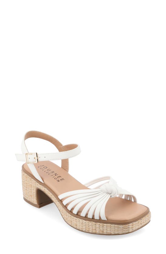 Shop Journee Collection Hally Espadrille Platform Sandal In Off White