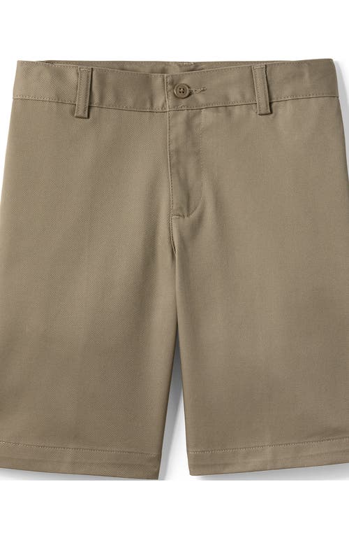 Shop Lands' End School Uniform Boys Plain Front Blend Chino Shorts In Khaki