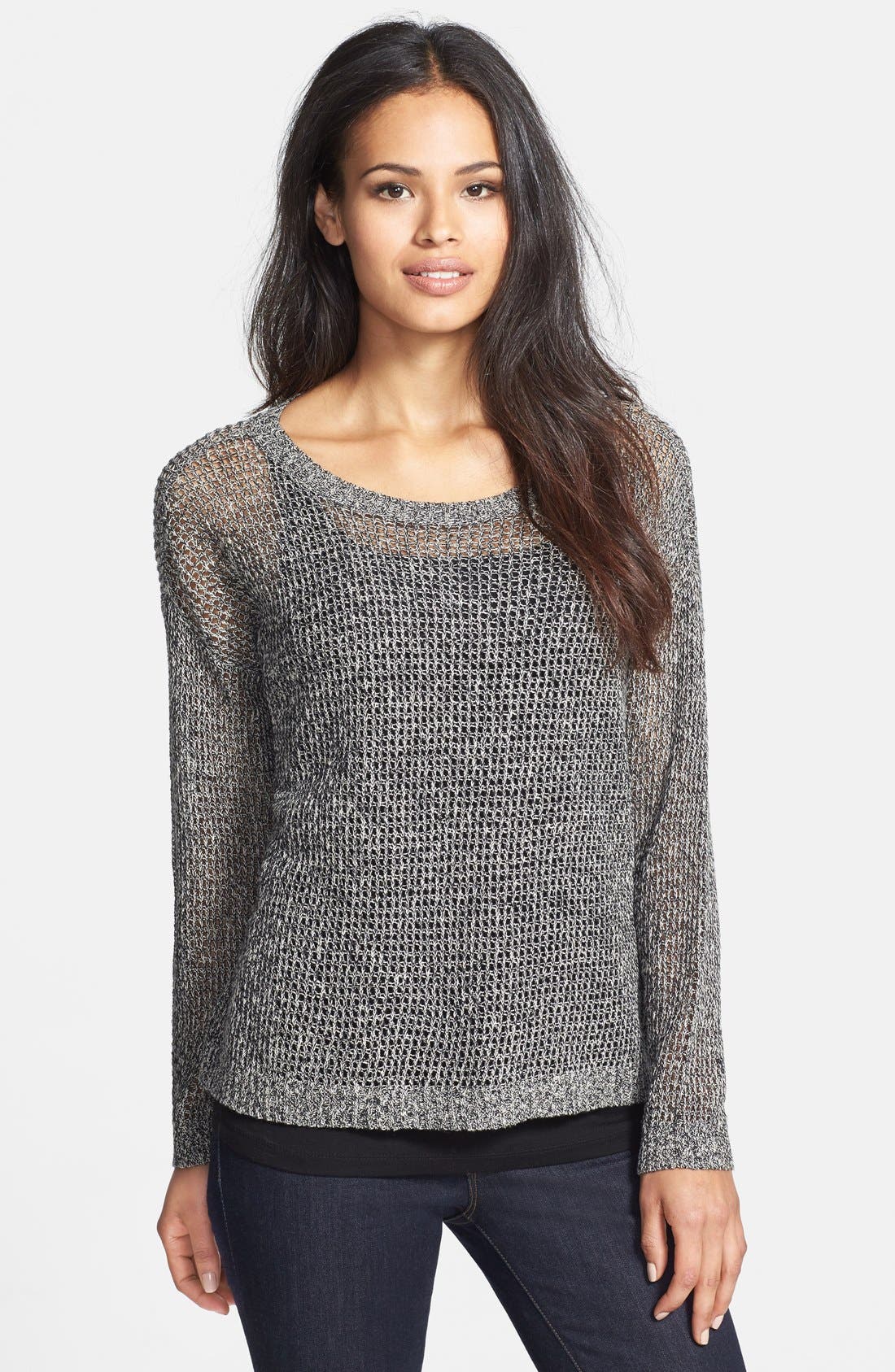 Eileen Fisher Linen & Wool Ballet Neck Top Nordstrom