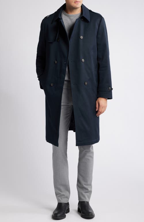 Hart Schaffner Marx Bridgeport Water Resistant Double Breasted Trench Coat In Navy