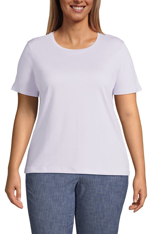 Shop Lands' End Plus Size Relaxed Supima Cotton Crew Neck T-shirt In Pale Lilac Frost