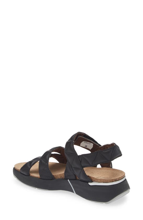 Naot Kayla Sport Wedge Sandal In Soft Black Leather