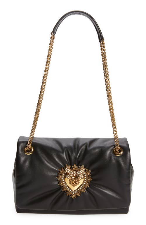 Dolce & Gabbana Devotion Leather Shoulder Bag in Black at Nordstrom