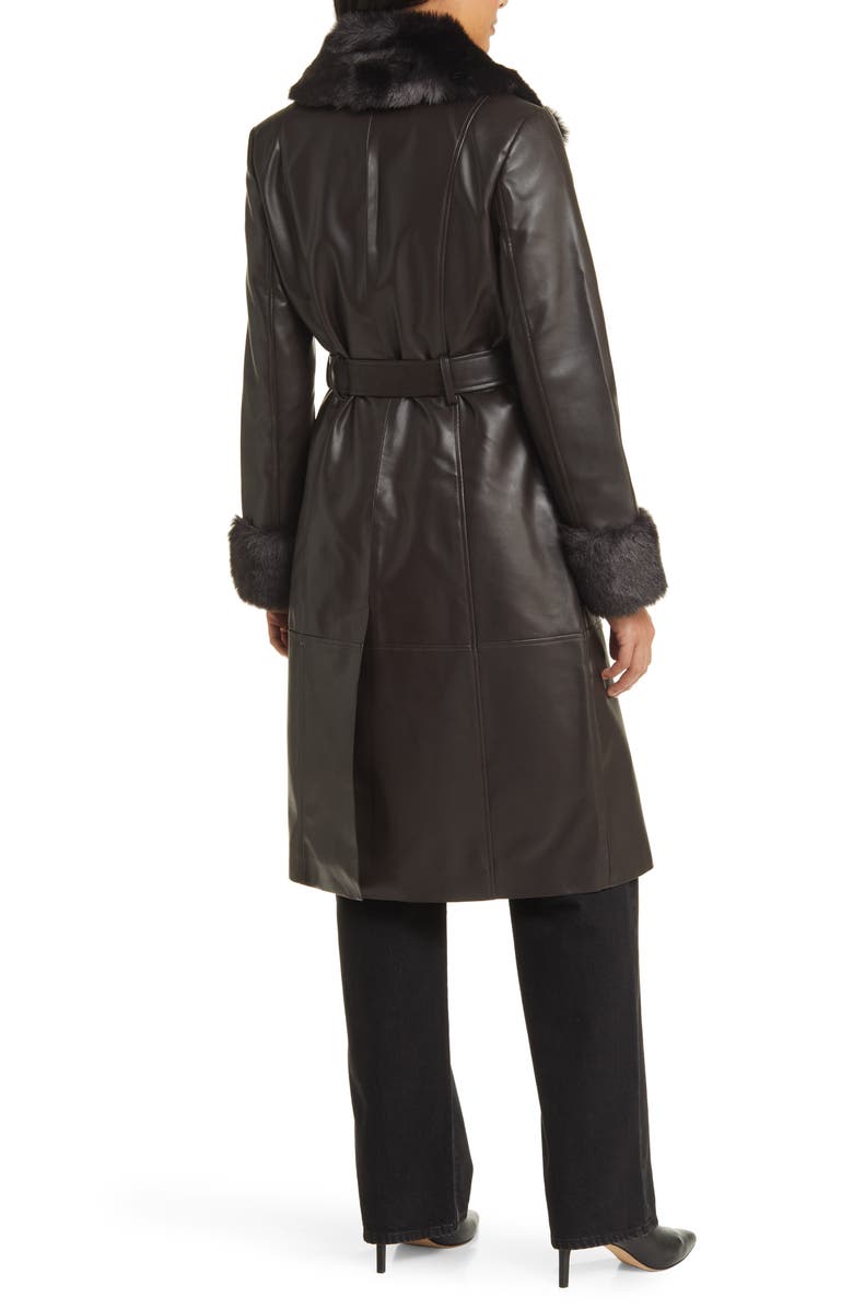 Via Spiga Faux Leather & Faux Fur Coat | Nordstrom