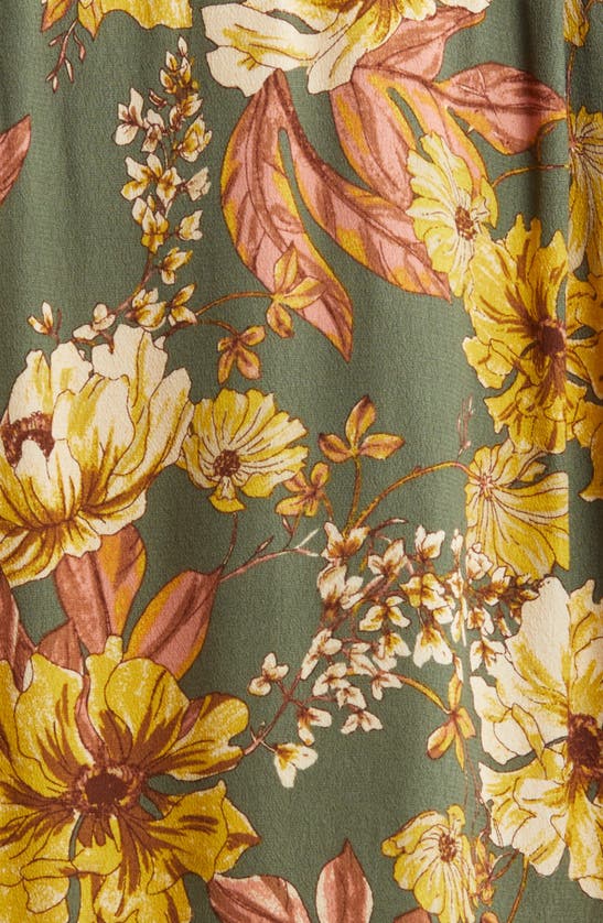 Treasure & Bond Relaxed Fit Camp Shirt In Olive Kalamata Amelia Floral