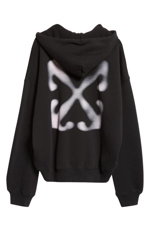 Shop Off-white Vanish Arrow Oversize Cotton Graphic Hoodie In Black - Chalk P