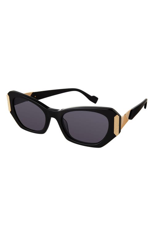 Clover 55mm Rectangular Sunglasses in Black