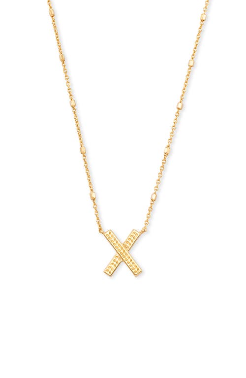 Kendra Scott Initial Pendant Necklace in Gold Metal-X at Nordstrom