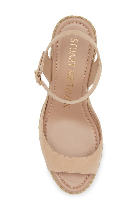 Shop Stuart Weitzman Tia Espadrille Wedge Sandal In Adobe