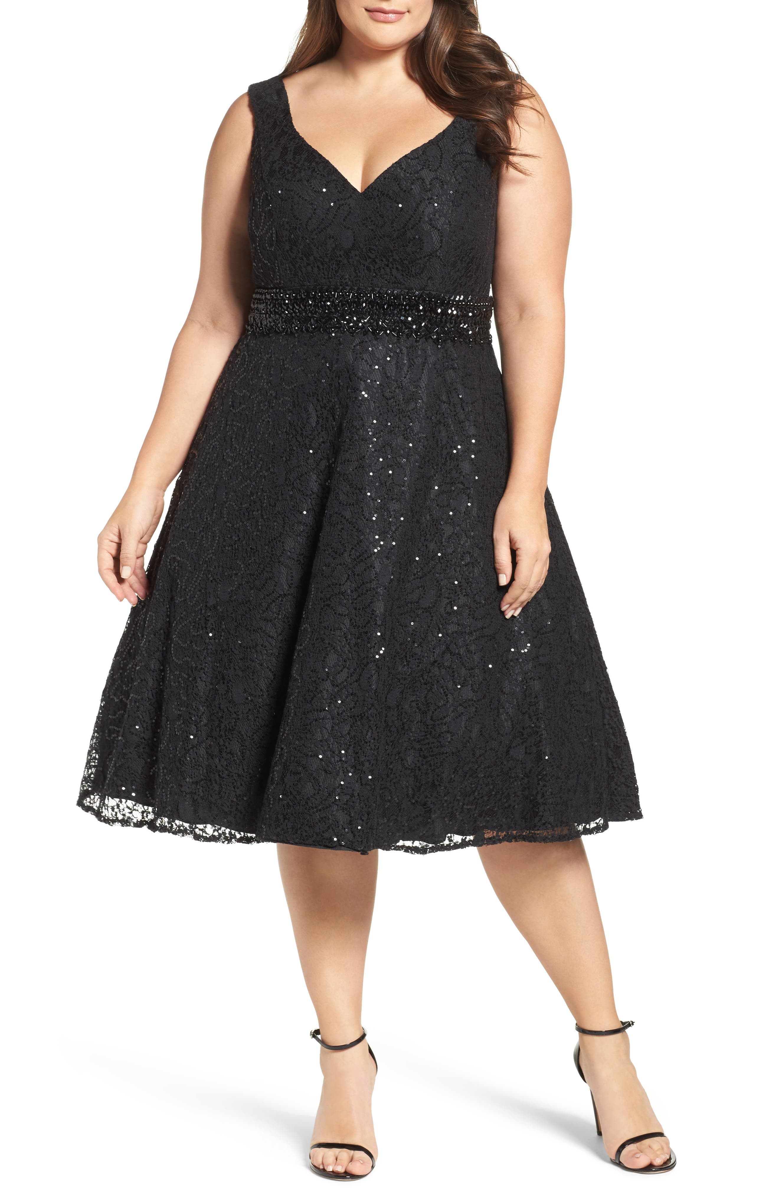 Mac Duggal Embellished Lace Cocktail Dress (Plus Size) Nordstrom