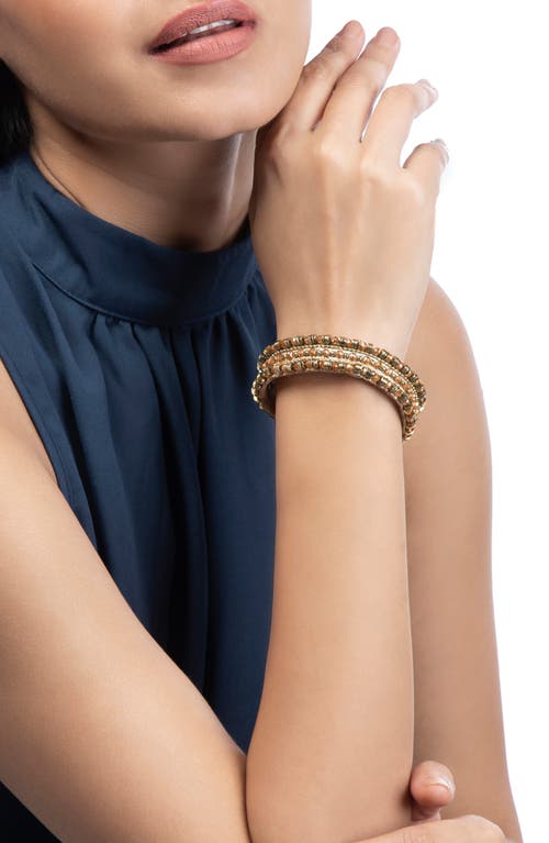 Deepa Gurnani Milani Cuff Bracelet In Peach