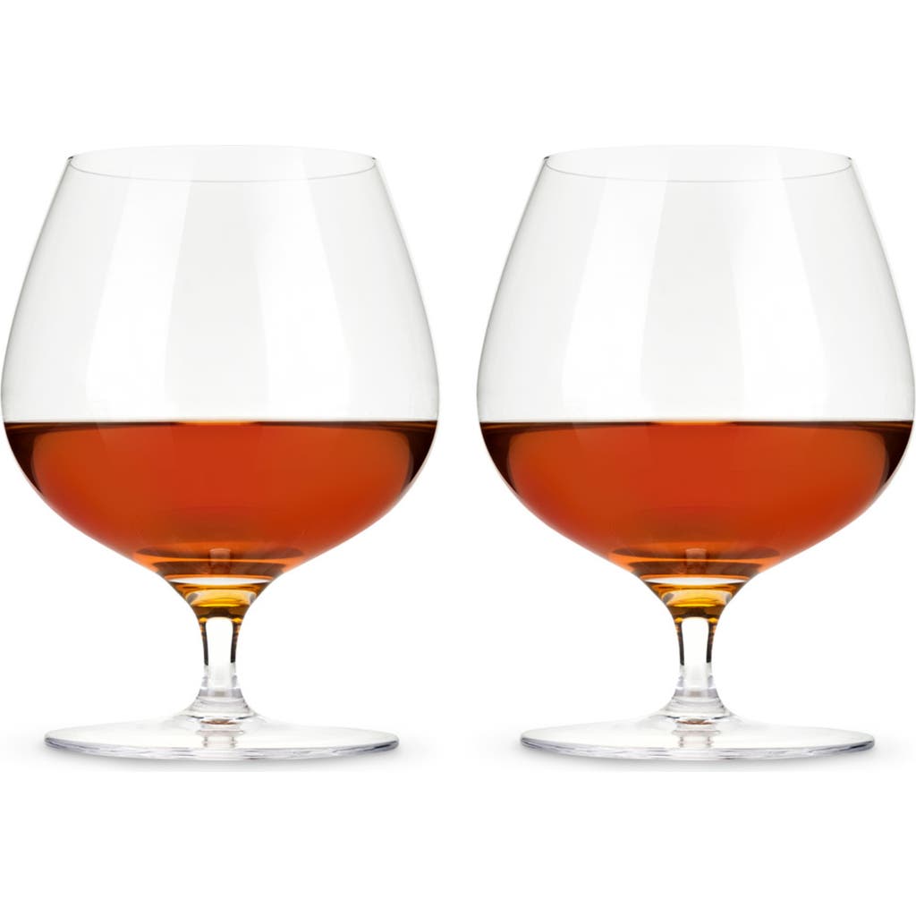 Viski Raye Crystal Wingback Brandy Glasses Set Of 2 In Clear