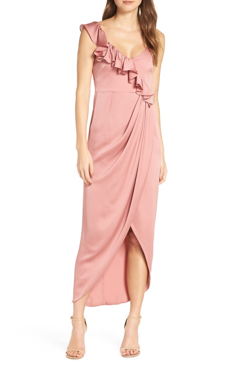Shona Joy Luxe Asymmetrical Frill Maxi Dress | Nordstrom
