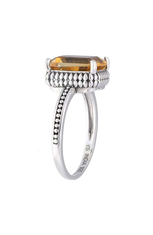 Ys Gems Rectangle Stone Ring In Yellow