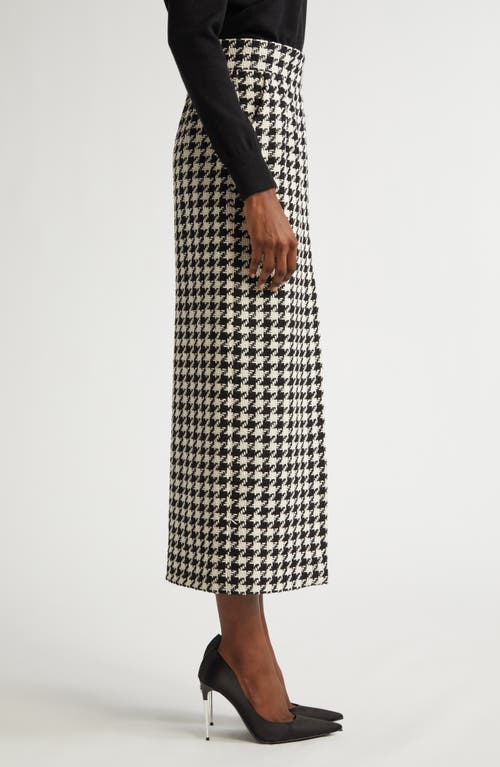 Dolce & Gabbana Houndstooth Wool And Cotton-blend Tweed Midi Skirt In Quadri-check-tartan