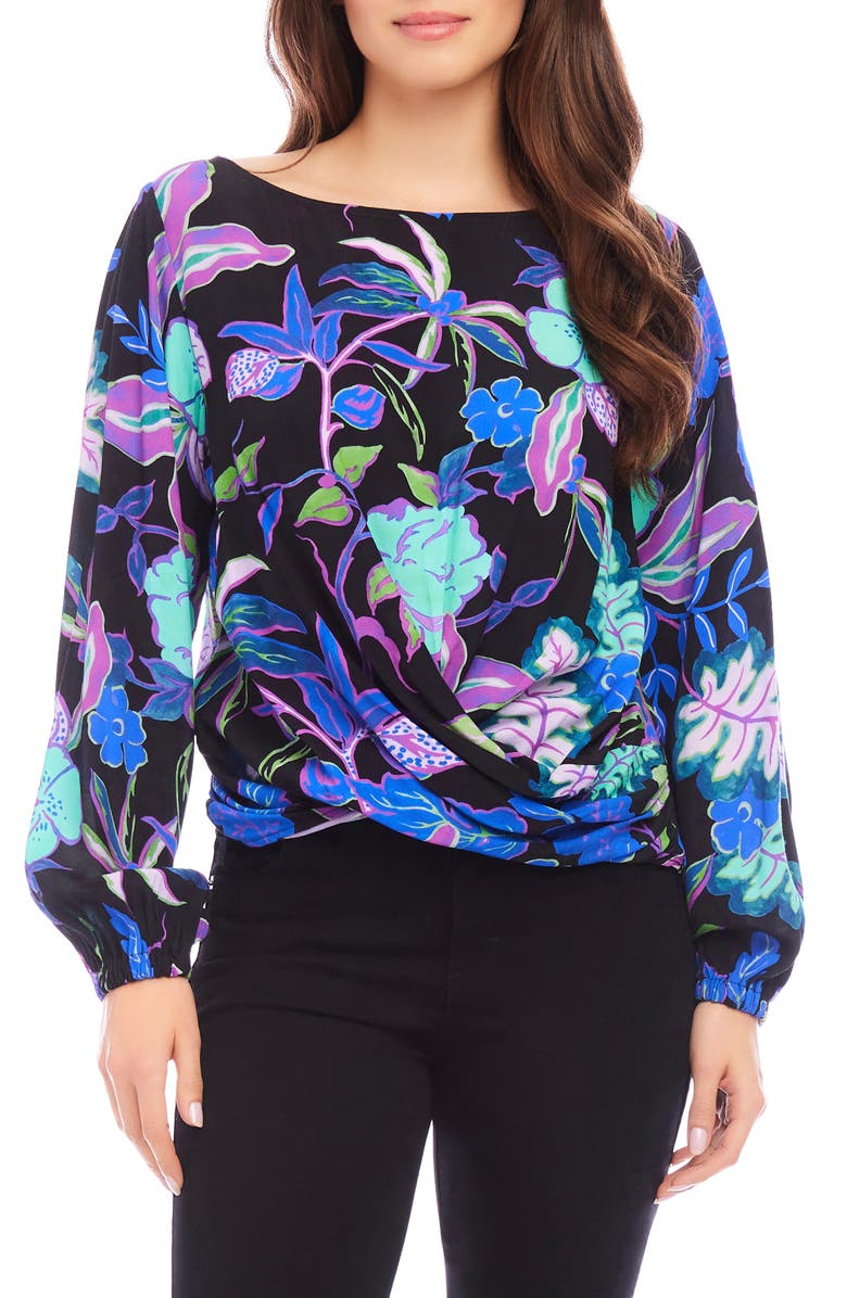 Karen Kane Floral Print Top, Main, color, Prt