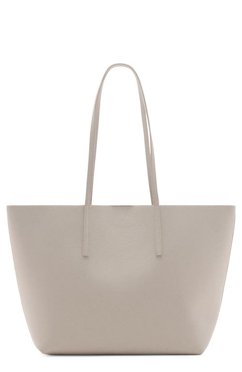 Shop Mango Pebble Faux Leather Shopper Bag In Ecru