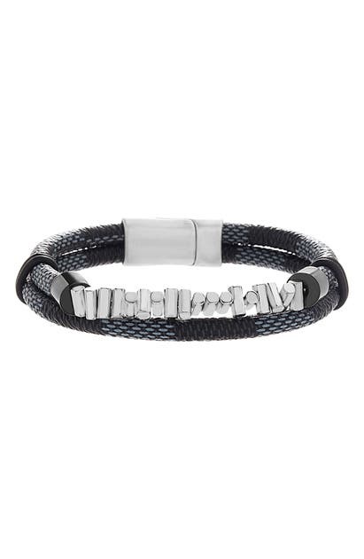 Click to view more detailed imagery on our partner's website Ben Sherman Leather & Bead Double Strand Bracelet In Black