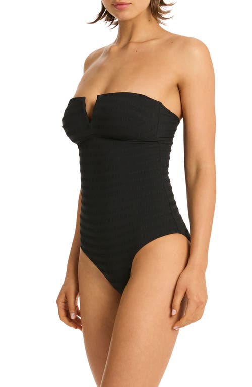 Shop Sea Level Palisades V-wire One-piece Swimsuit In Black