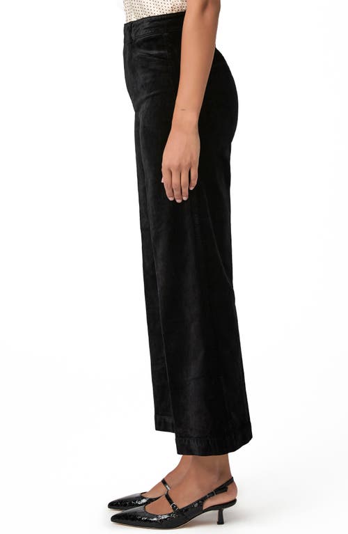 Paige High Rise Ankle Length Leenah Jeans - Black Velvet Corduroy In Black Overdye