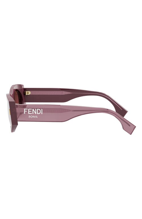 Shop Fendi ' Roma 52mm Oval Sunglasses In Shiny Violet/bordeaux