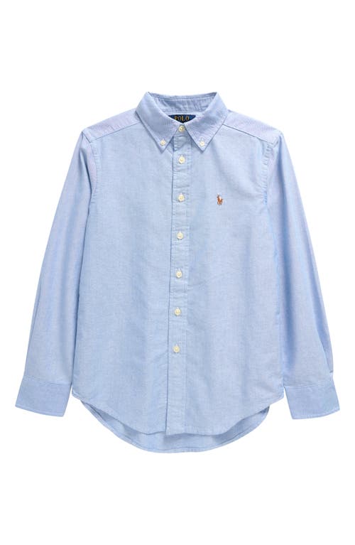 Shop Polo Ralph Lauren Kids' Oxford Cotton Button-down Shirt In Blue