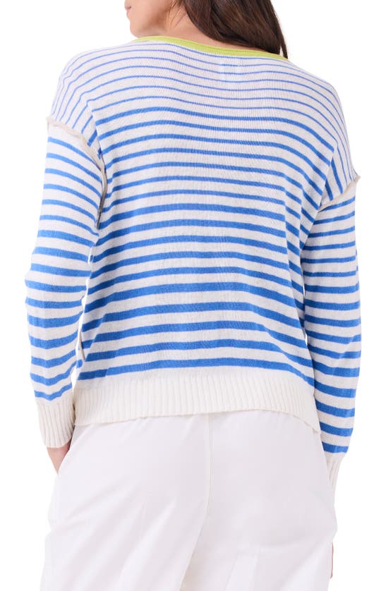 Shop Nic + Zoe Supersoft Striped Up Sweater In Blue Multi