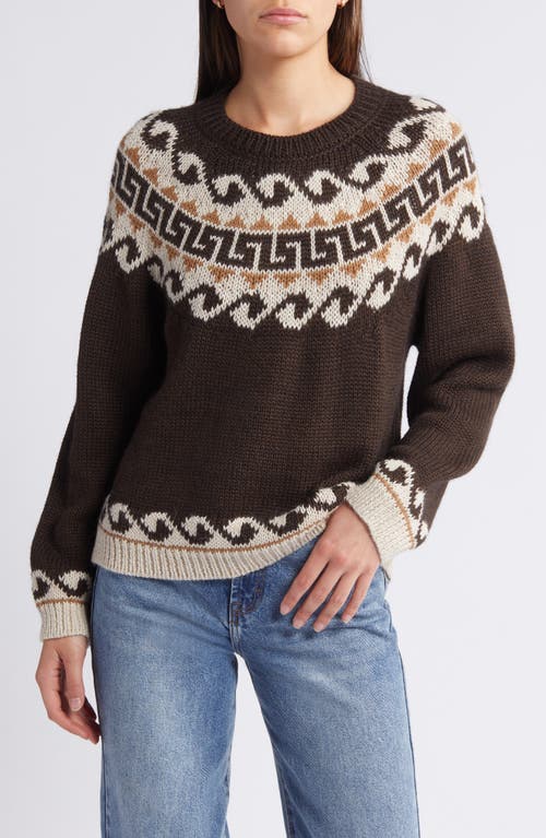 Shop The Great . The Greek Key Jacquard Alpaca & Wool Blend Sweater In Driftwood