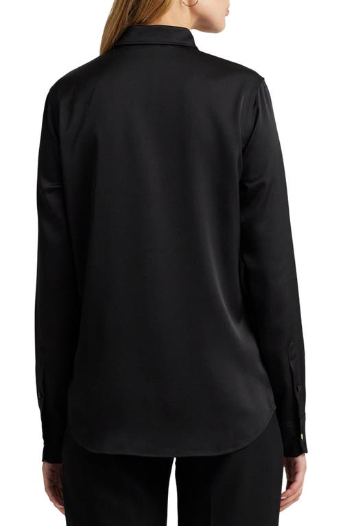RALPH LAUREN LAUREN RALPH LAUREN CLASSIC FIT SATIN CHARMEUSE SHIRT