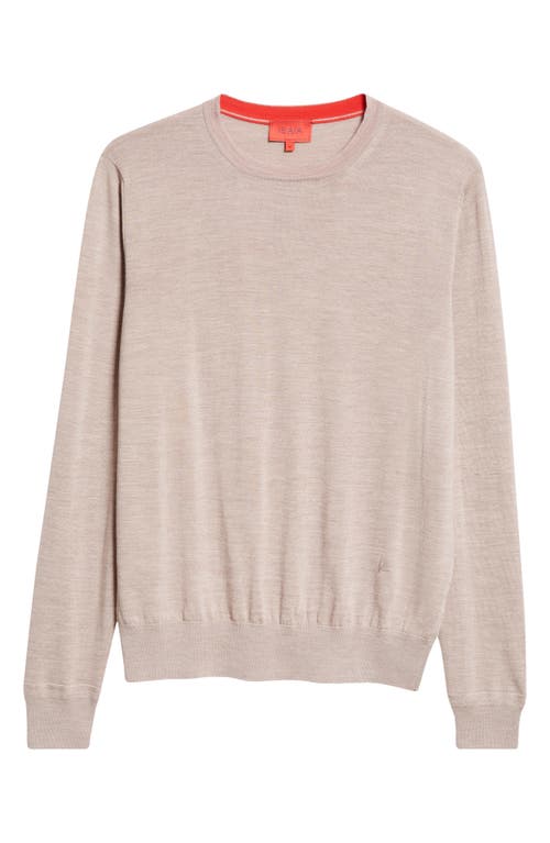 Shop Isaia Wool Crewneck Sweater In Light Beige