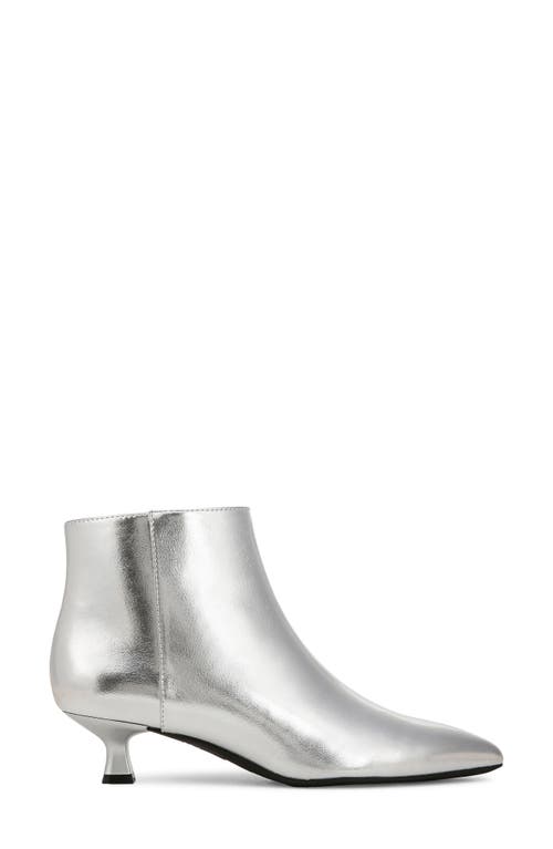 Shop Lifestride Maya Pointed Toe Kitten Heel Bootie In Silver