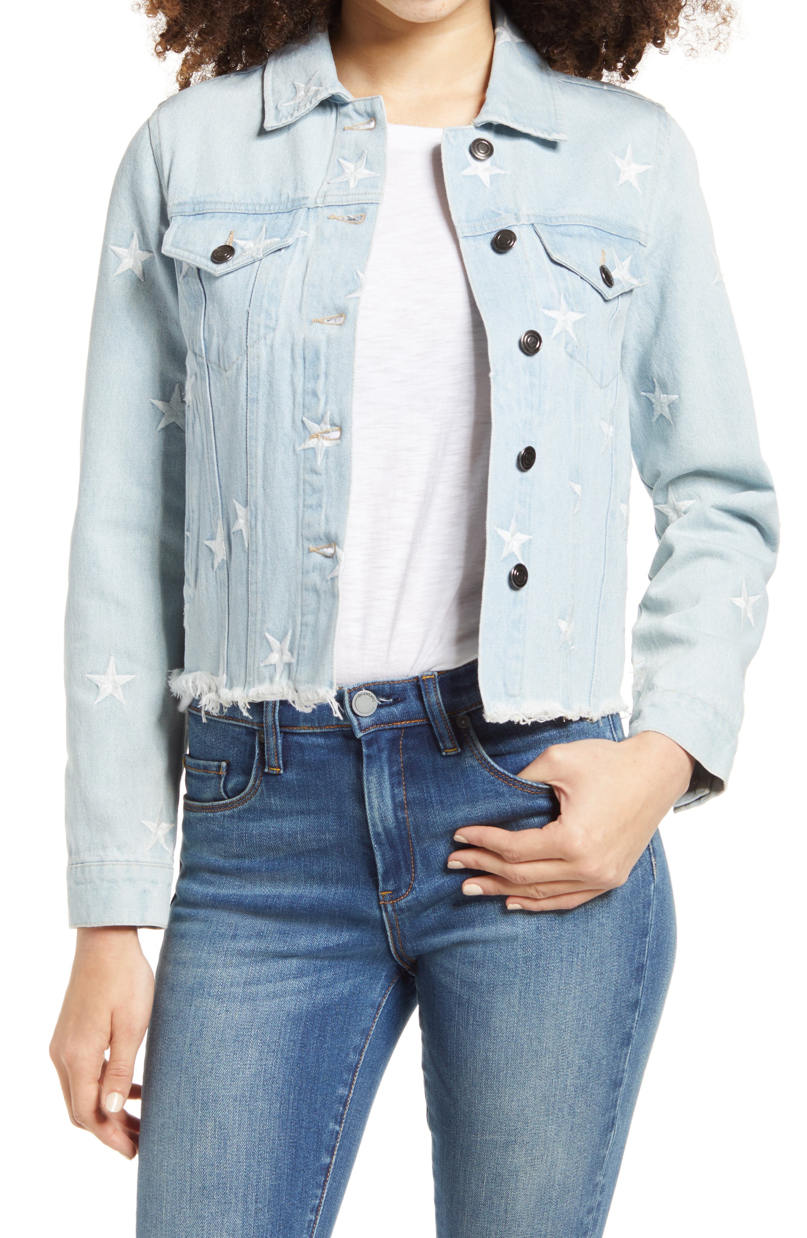 star embroidered jean jacket